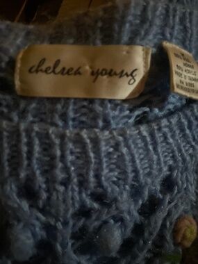 Chelsea Young M Wool Blend Knit Floral Sweater